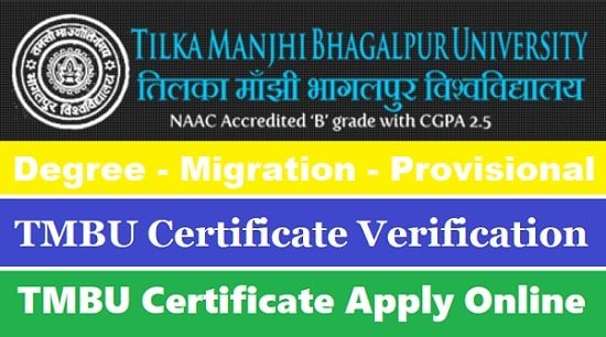 TMBU Original Degree Certificate / Migration / Provisional Certificate & Marks Sheet Apply