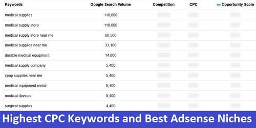 Highest CPC Keywords and Best Adsense Niches
